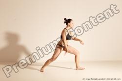 Underwear Martial art Woman White Moving poses Average long colored Dynamic poses Academic